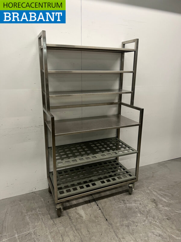 Rack mobile en acier inoxydable 107 cm Horeca – Image 2