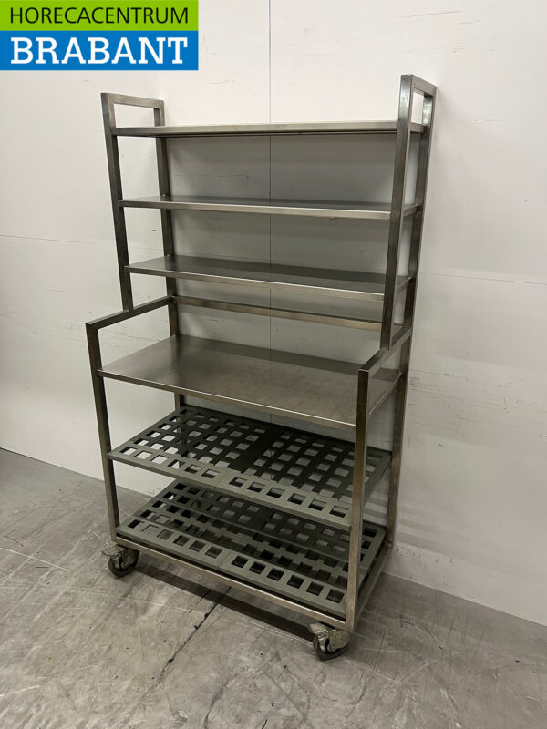 Rack mobile en acier inoxydable 107 cm Horeca – Image 3