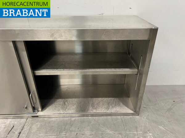 Armoire murale en acier inoxydable 2 portes coulissantes 148 cm Restauration – Image 4