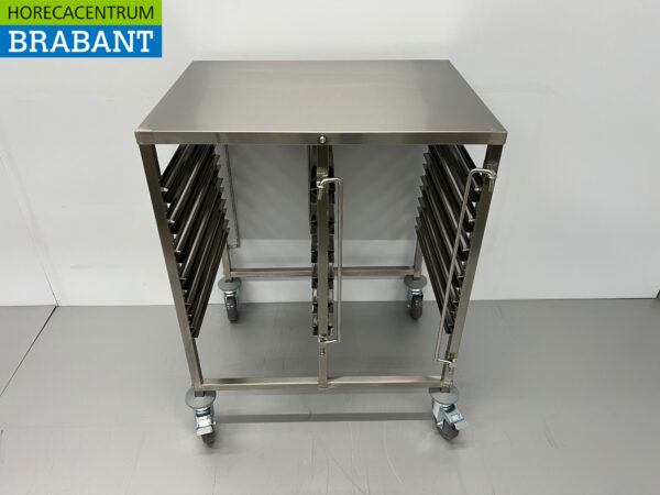 HCB acier inoxydable Chariot à double plateau 12 x 1/1 GN gastronorm 74 cm Horeca