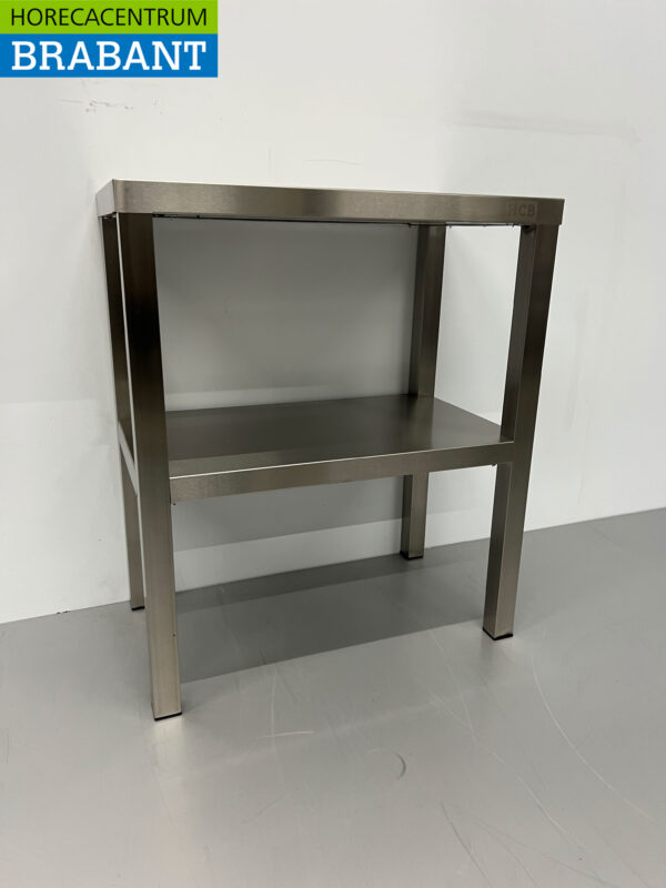 HCB acier inoxydable Double Etagere Bridge 60 x 35 x 70 cm Restauration – Image 2