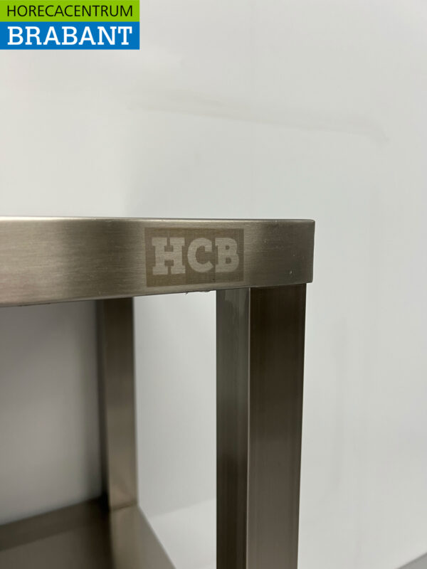 HCB acier inoxydable Double Etagere Bridge 60 x 35 x 70 cm Restauration – Image 4
