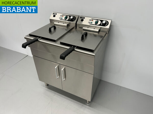 HCB Friteuse double en acier inoxydable 2 x 16 litres 400V Restauration – Image 2