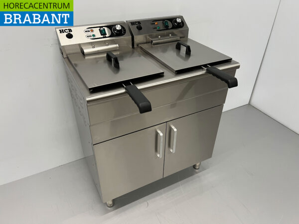 HCB Friteuse double en acier inoxydable 2 x 16 litres 400V Restauration – Image 3