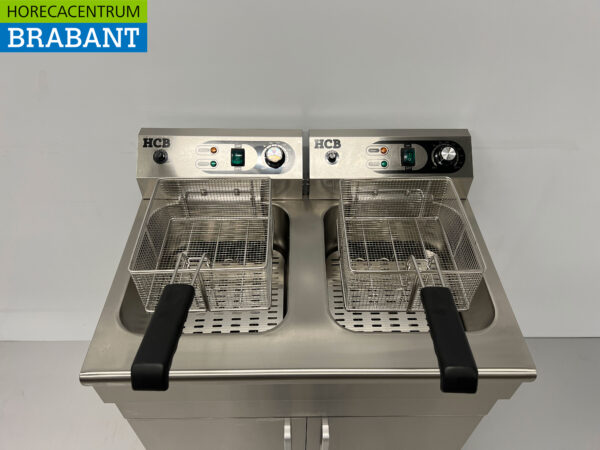 HCB Friteuse double en acier inoxydable 2 x 16 litres 400V Restauration – Image 5