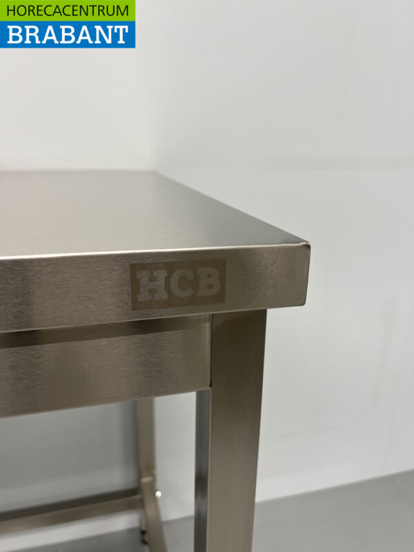 HCB Table de travail en acier inoxydable Basic-line 200 x 60 x 85 cm Restauration – Image 4
