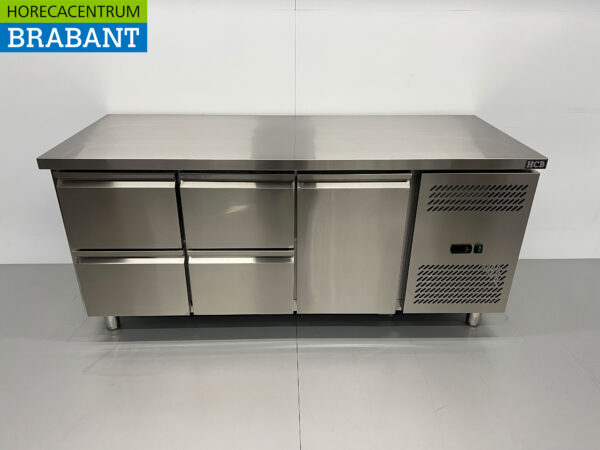 Etabli réfrigéré HCB en acier inoxydable 4 tiroirs et 1 porte 179,5 cm 230V Horeca