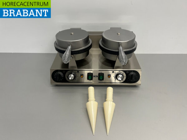 Gaufrier double en acier inoxydable avec minuterie sirop gaufre cornet de glace 230V Horeca