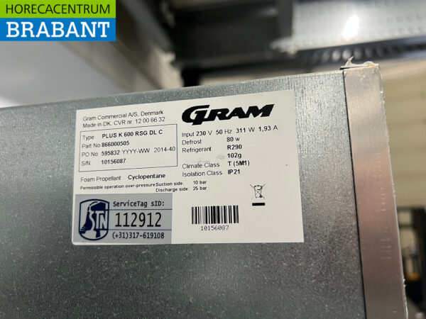 Réfrigérateur Gram en acier inoxydable 600 litres Mobile 230V Horeca – Image 5