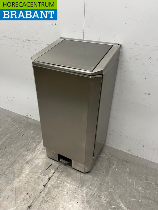 Porte-sac à déchets Josto en acier inoxydable Poubelle avec commande au pied 120 litres Restauration – Image 2
