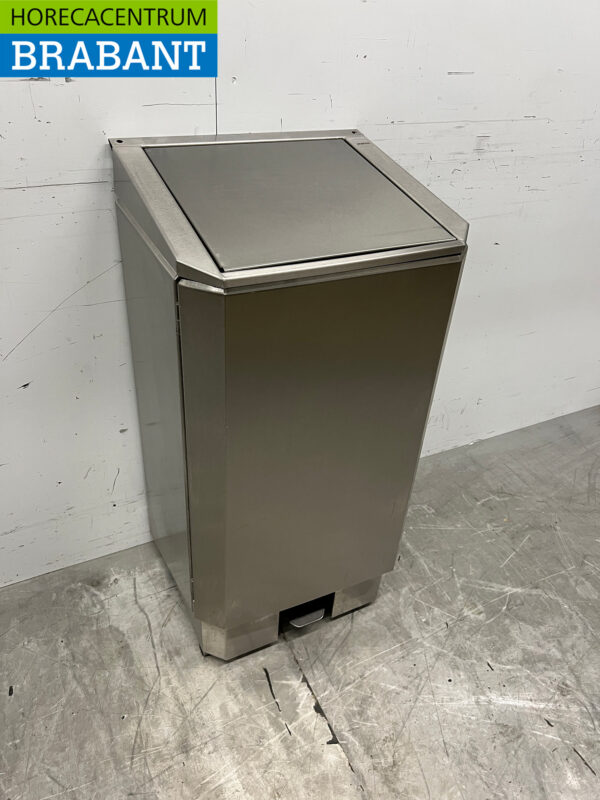 Porte-sac à déchets Josto en acier inoxydable Poubelle avec commande au pied 120 litres Restauration – Image 3