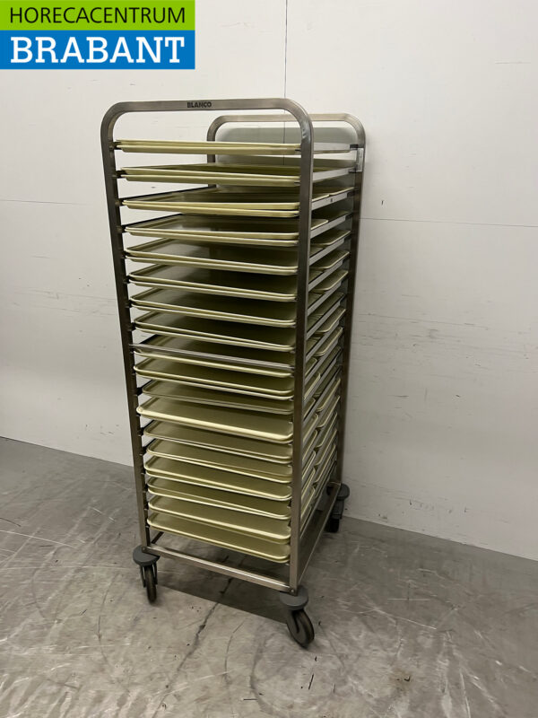 RVS Blanco Regaalwagen 2/1 GN avec Cambro Camtray's 1/1 GN Horeca – Image 2