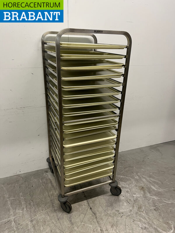 RVS Blanco Regaalwagen 2/1 GN avec Cambro Camtray's 1/1 GN Horeca – Image 3