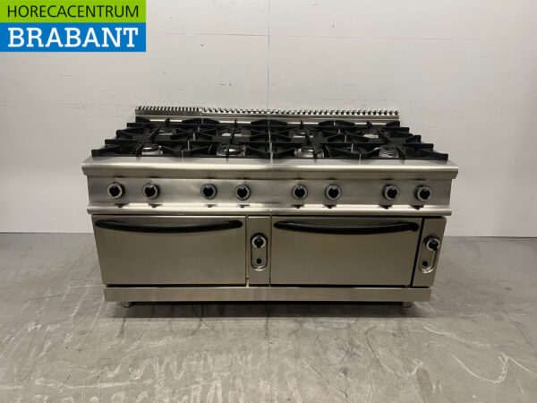 Cuisinière à gaz 8 feux en acier inoxydable avec 2 fours GAS Horeca