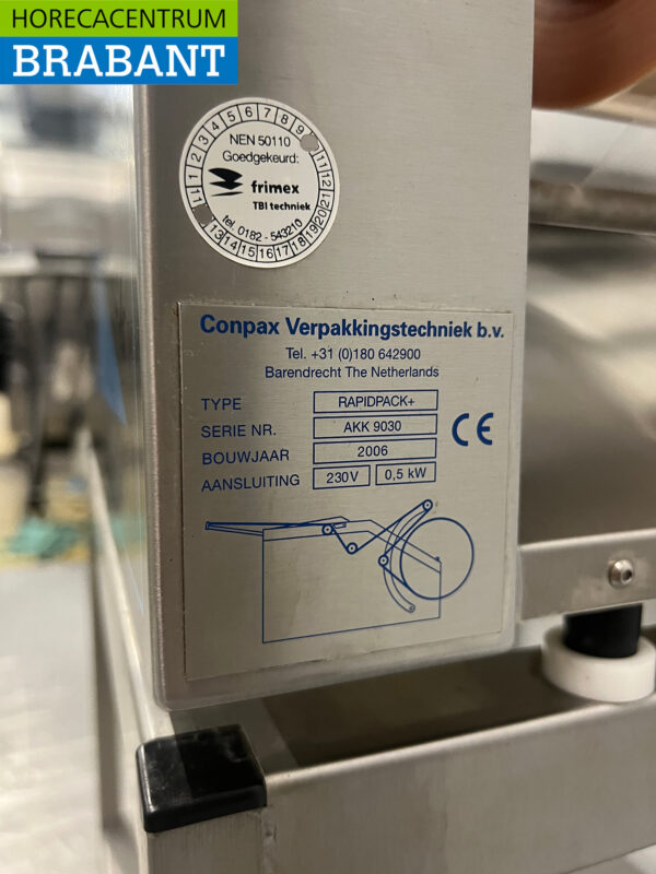 Machine à emballer la viande Conpax Rapidpack+ en acier inoxydable Machine à emballer 230V Boucherie Traiteur – Image 8
