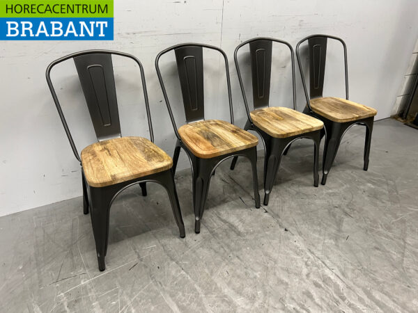 Bolero set de 4 chaises avec assise en bois Catering – Image 3