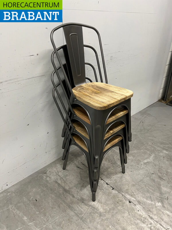Bolero set de 4 chaises avec assise en bois Catering – Image 9