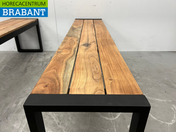 Bolero set de 2 bancs en acier avec assise en bois Catering – Image 4