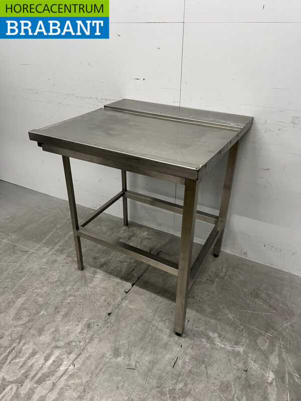 Acier inoxydable Table d'égouttage T.B.V. Lave-vaisselle coulissant 80 cm Horeca – Image 2