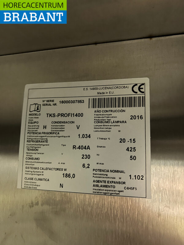 Congélateur Asber double porte en acier inoxydable Coffre 1400 litres 230V Horeca – Image 5