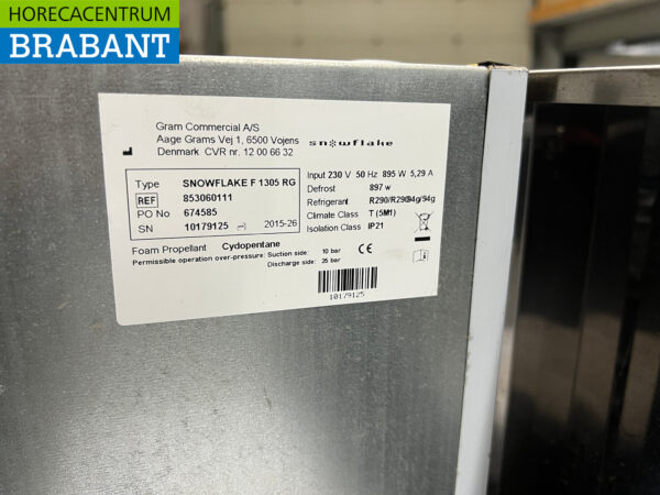 Congélateur double porte en acier inoxydable Snowflake / Gram 1230 litres 230V Horeca – Image 5