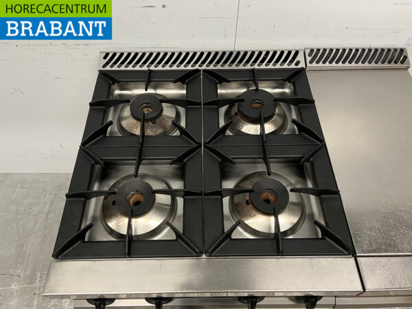 Plaque de cuisson 4 feux Fagor en acier inoxydable avec plan de travail 105 cm GAS Horeca – Image 4
