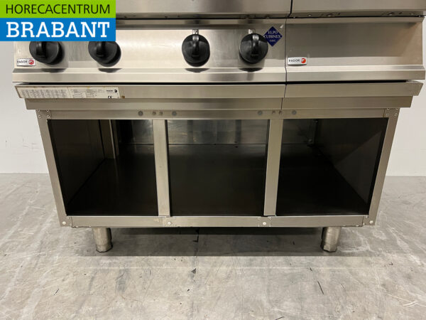 Plaque de cuisson 4 feux Fagor en acier inoxydable avec plan de travail 105 cm GAS Horeca – Image 5