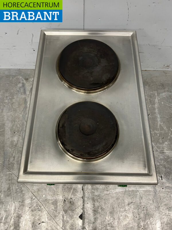 Plaque de cuisson électrique à 2 feux en acier inoxydable 40 cm 400V Horeca – Image 4