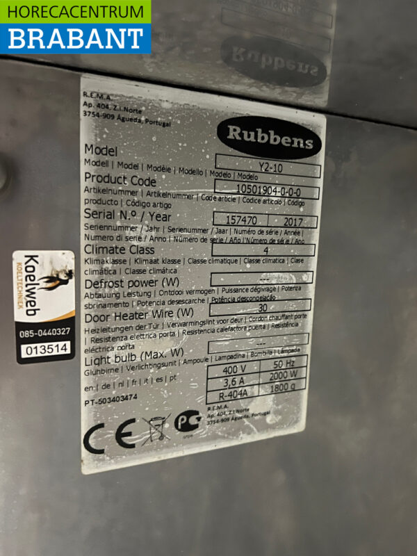 Réfrigérateur/congélateur de choc Rubbens Y2-10 en acier inoxydable 10 x 1/1 GN 230V Horeca – Image 5