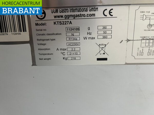 Établi réfrigéré en acier inoxydable 4 portes 223 cm 230V Horeca – Image 6