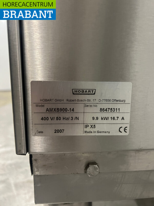 Lave-vaisselle Hobart en acier inoxydable avec pompe de vidange 400V Horeca – Image 7