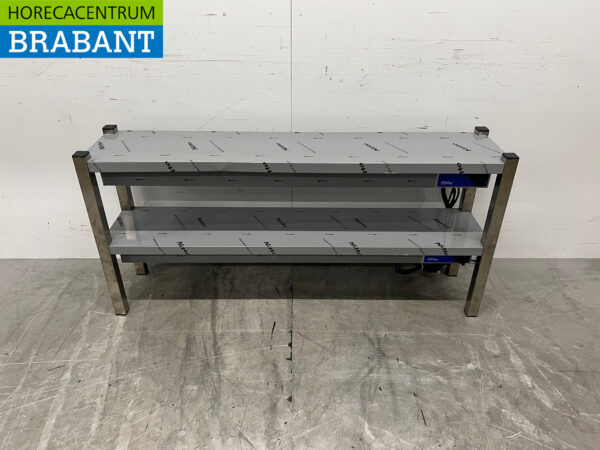 Pont chauffant double en acier inoxydable Etagère chauffante Premium-line 140 cm Catering