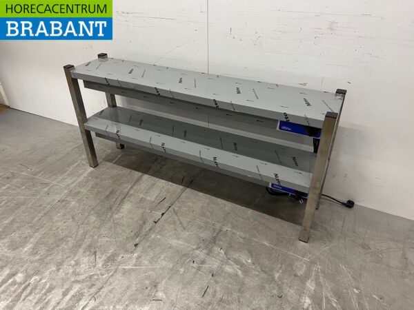 Pont chauffant double en acier inoxydable Etagère chauffante Premium-line 140 cm Catering – Image 2