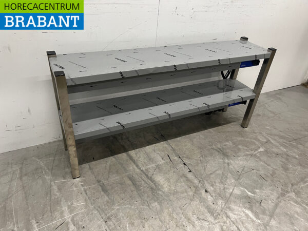 Pont chauffant double en acier inoxydable Etagère chauffante Premium-line 140 cm Catering – Image 3