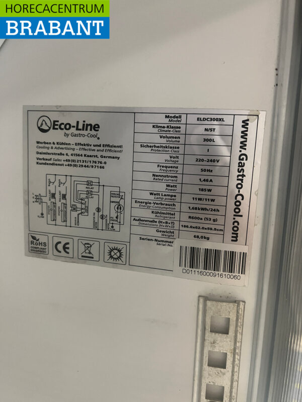 Gastro-Cool Réfrigérateur à porte vitrée 300 litres 230V Horeca – Image 5