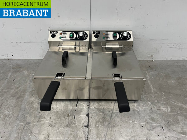 Friteuse double en acier inoxydable Friteuse 2 x 10 litres 2 x 230V Horeca