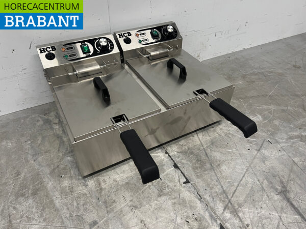 Friteuse double en acier inoxydable Friteuse 2 x 10 litres 2 x 230V Horeca – Image 3