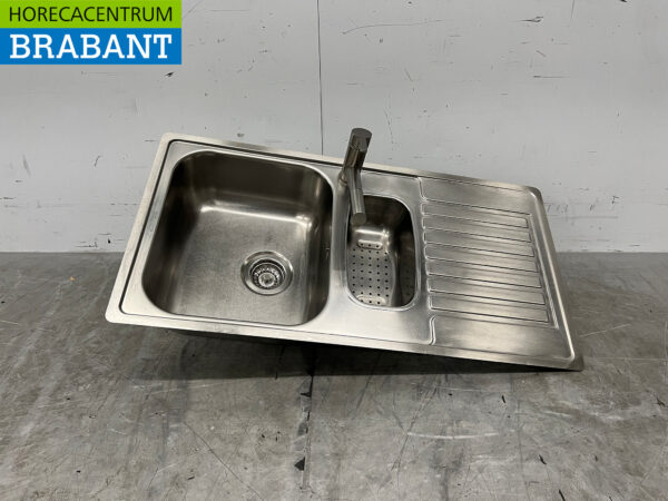 Plan de travail en acier inoxydable avec robinet 94 x 49 cm Horeca