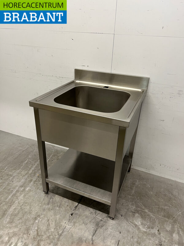 Table de rinçage en acier inoxydable avec châssis 70 x 70 x 89 cm Restauration – Image 2