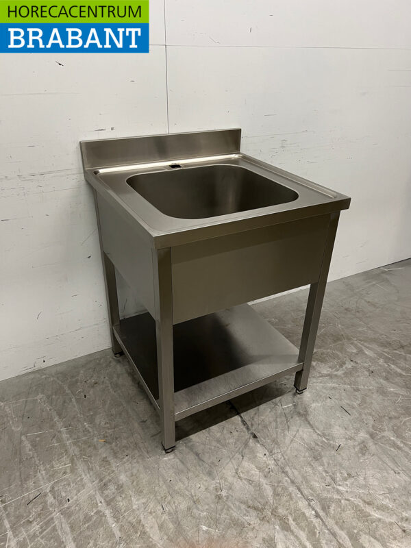 Table de rinçage en acier inoxydable avec châssis 70 x 70 x 89 cm Restauration – Image 3
