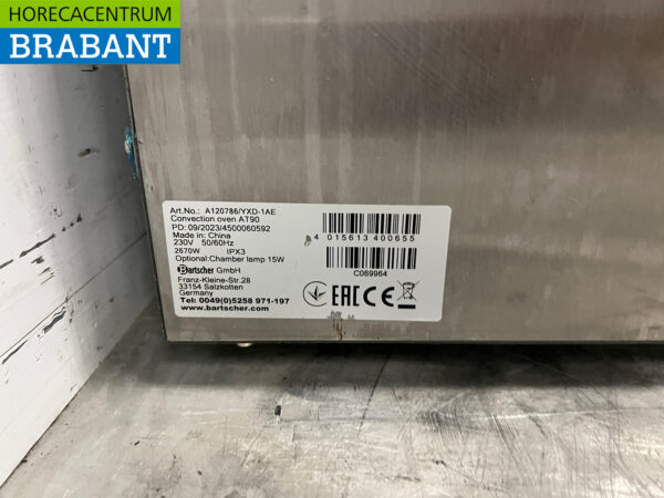 Four à convection Bartscher AT90 en acier inoxydable 230V Horeca – Image 5