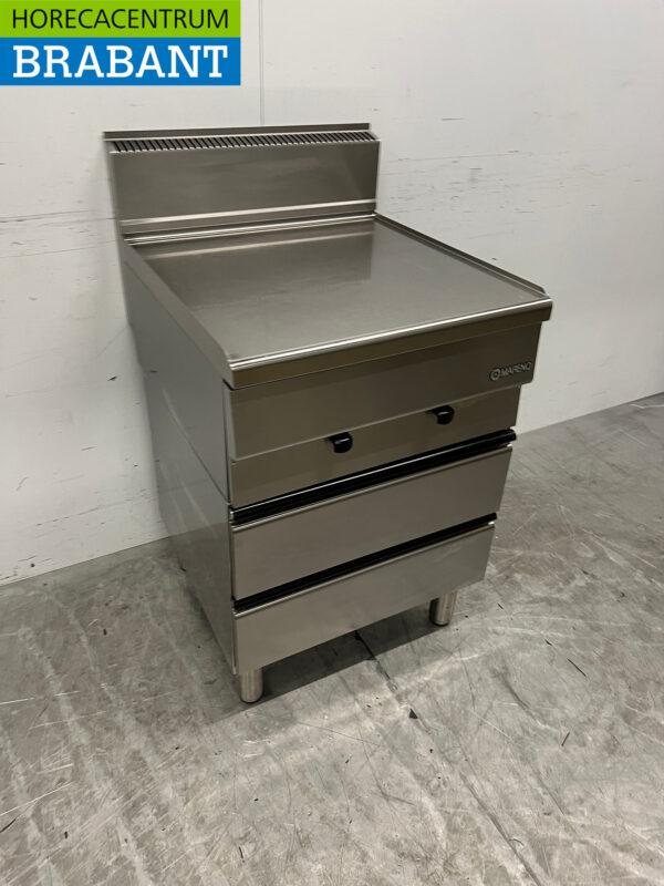 Unité de travail Mareno en acier inoxydable Unité neutre 60 cm avec 3 tiroirs Restauration – Image 3