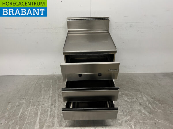 Unité de travail Mareno en acier inoxydable Unité neutre 60 cm avec 3 tiroirs Restauration – Image 4