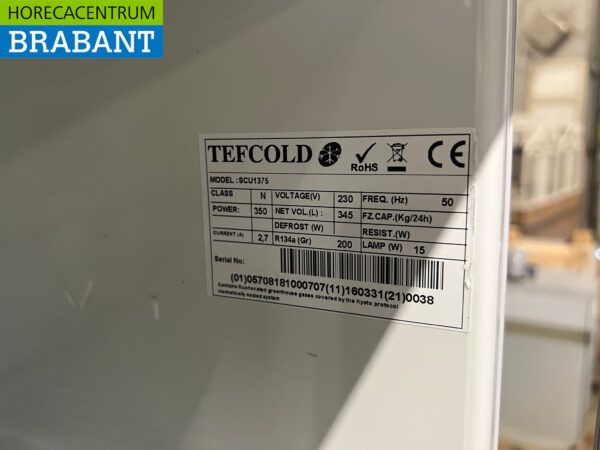 Tefcold Réfrigérateur à porte vitrée 372 litres 230V Horeca – Image 5