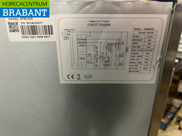 Congélateur double porte Ecofrost en acier inoxydable 1300 litres 230V Horeca – Image 6