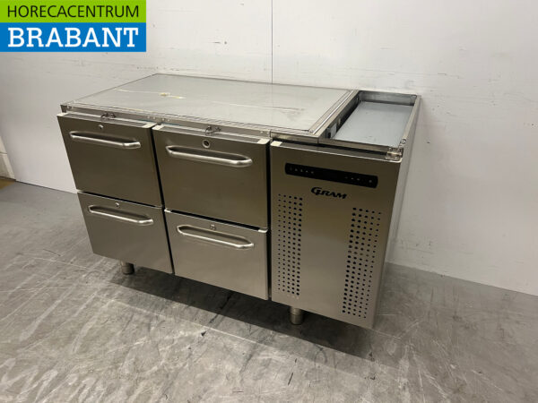 Acier inoxydable Réfrigérateur Gram 129 cm 4 tiroirs 230V Restauration – Image 2