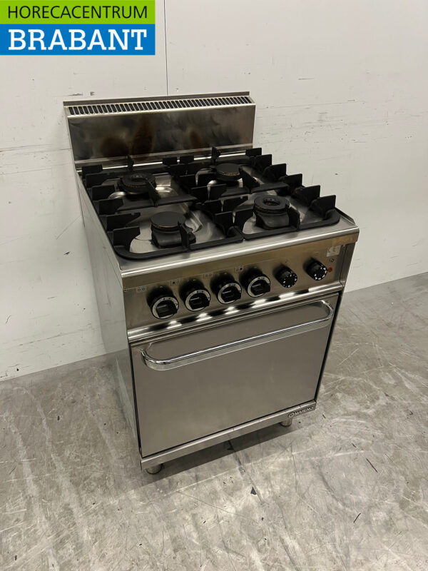 Plaque de cuisson Mareno en acier inoxydable 4 feux avec four 60 cm Gaz + 230V Horeca – Image 3