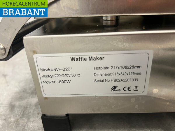 Gaufrier inclinable en acier inoxydable avec minuterie 230V Restauration – Image 5