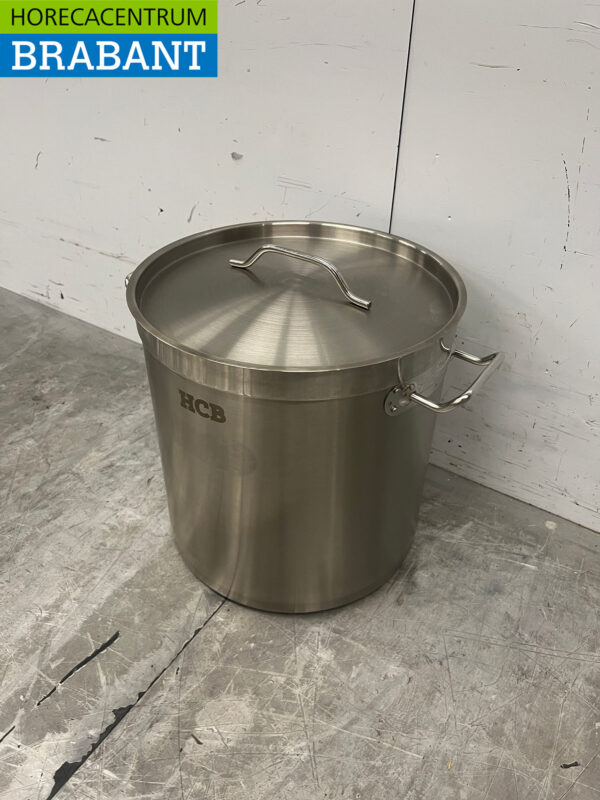 Acier inoxydable HCB Poêle à soupe Poêle de cuisson Induction 30,5 x 31,5 cm 21 litres Horeca – Image 2