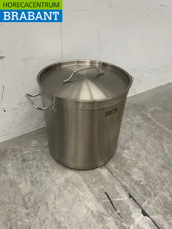 Acier inoxydable HCB Poêle à soupe Poêle de cuisson Induction 30,5 x 31,5 cm 21 litres Horeca – Image 3
